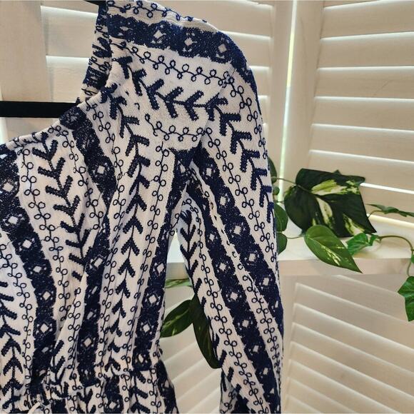 CUPCAKES & CASHMERE BLUE EMBROIDERED ROMPER SIZE MED - Picture 6 of 8